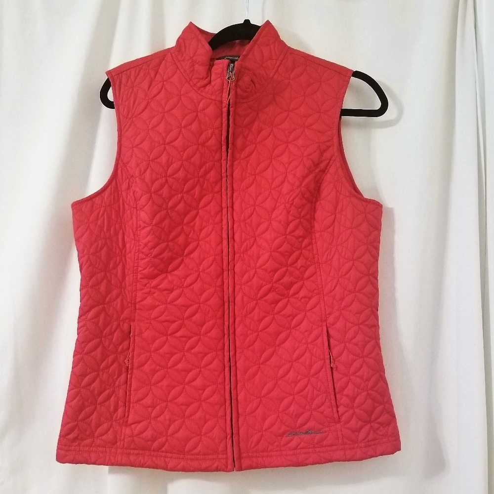 Eddie Bauer coral thin quilted puffer vest